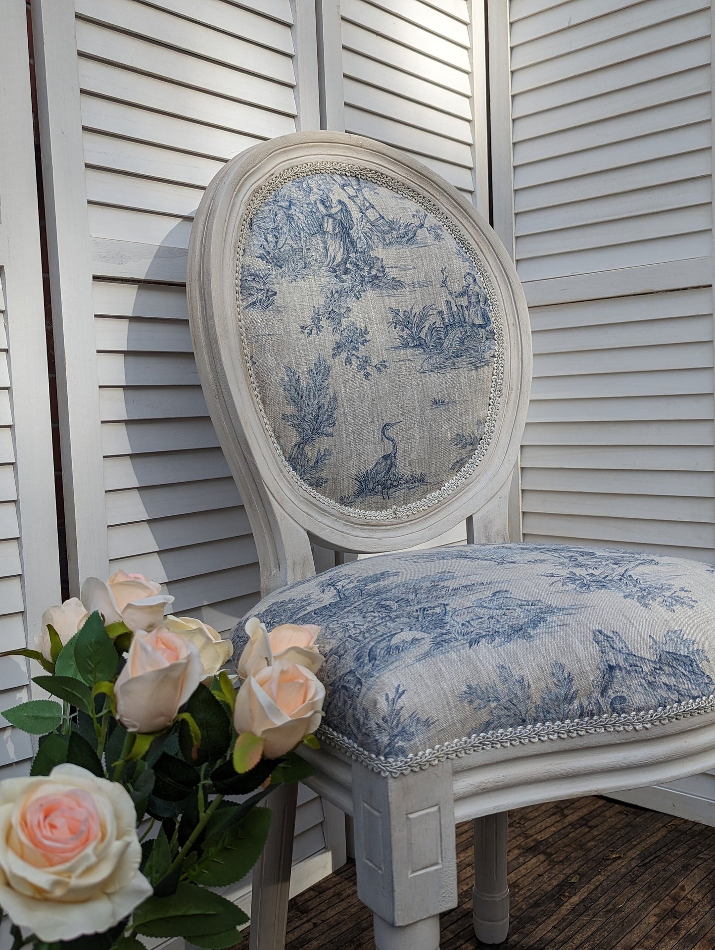 Beautiful, Louise Chair. French , shabby chic. Linen beautiful fabric, highly quality. Boudoir Chair. Dining chairs.