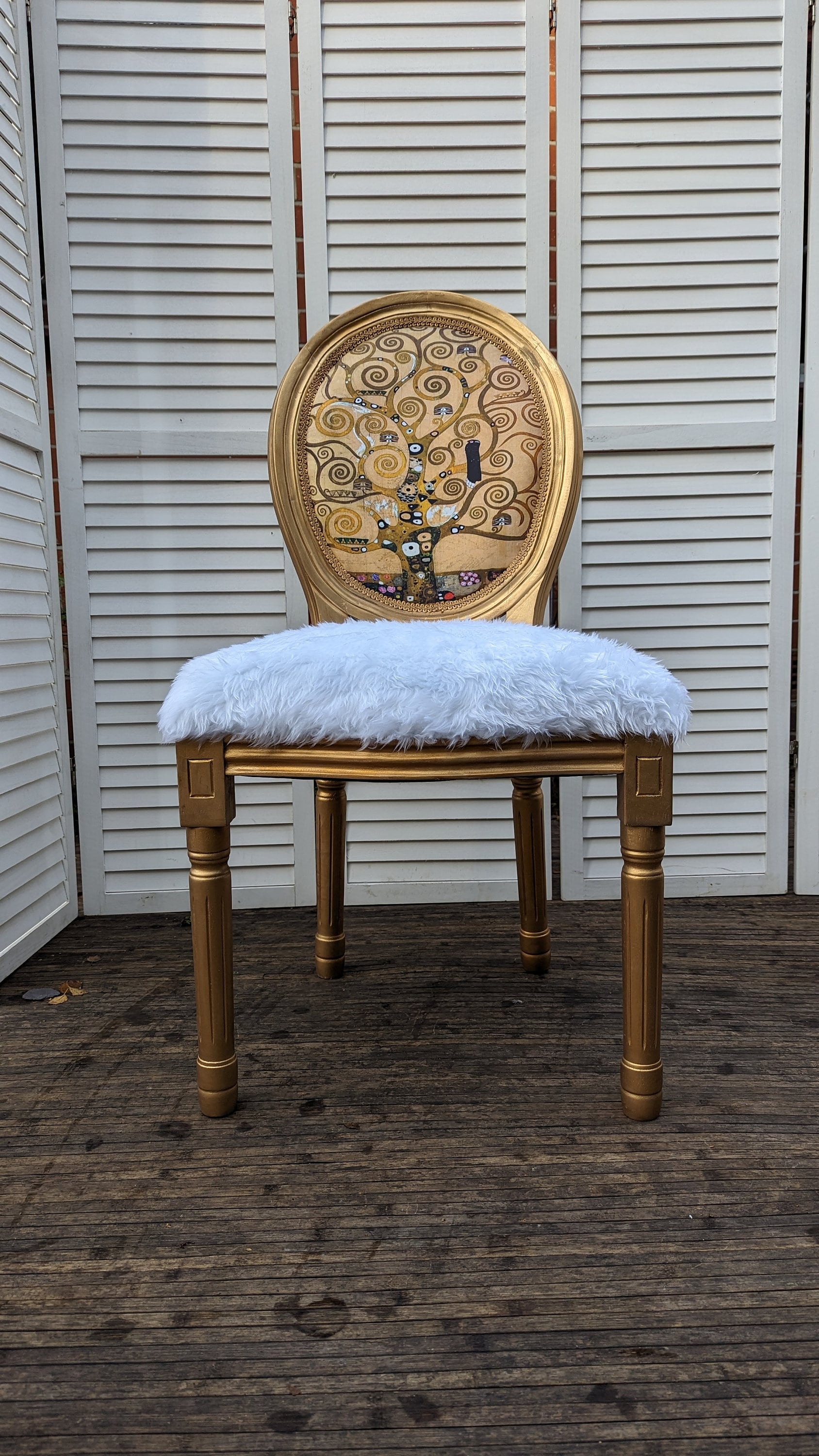 Klimt dining chairs. All Klimt's art to choose. Louise Vintage Chair. „The Tree of Life”. Elegant and lovely. Dressing chair.